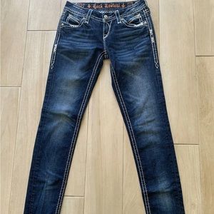 Rock Revival ‘Elaina’ Embellished Skinny Jeans Size 27 NWOT